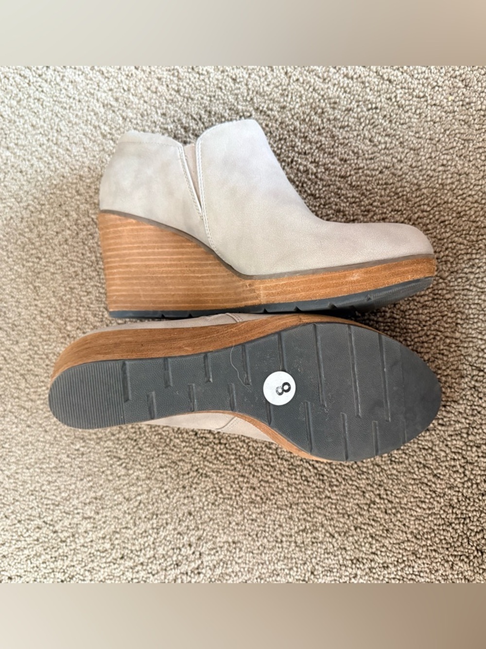 Dr. Scholl's Taupe Wedge Booties with Side Zipper